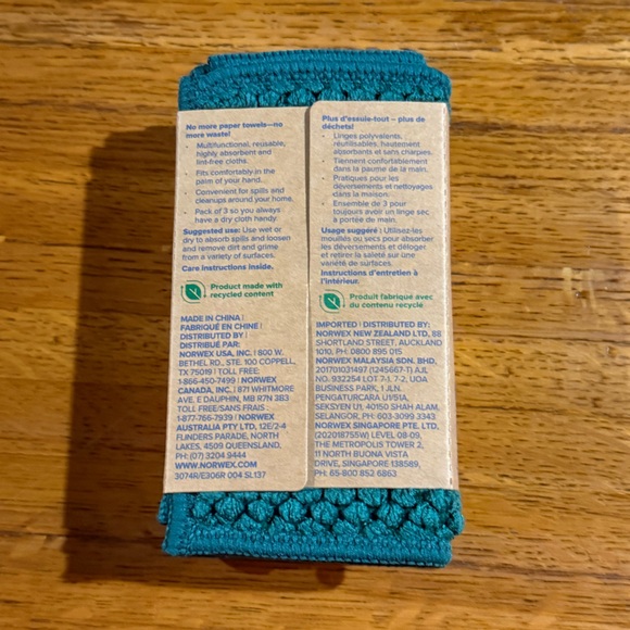 Norwex Counter Cloths Malachite Limited Edition Set of 3 NWT - Picture 8 of 8